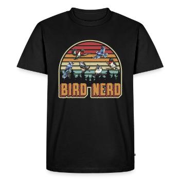 Bird Watching Nerd - Men's Premium Organic T-Shirt - black - Front - Nico (187cm)