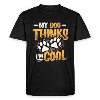 Mon chien pense que je suis cool. - T-shirt Premium bio Homme - noir - Devant - Nico (187cm)