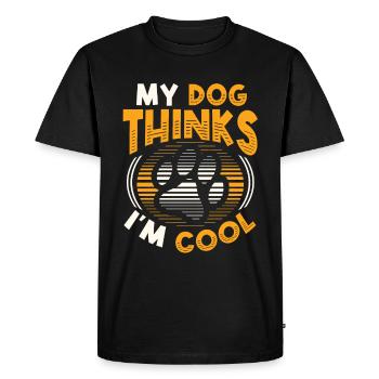 Mon chien pense que je suis cool. - T-shirt Premium bio Homme - noir - Devant - Nico (187cm)