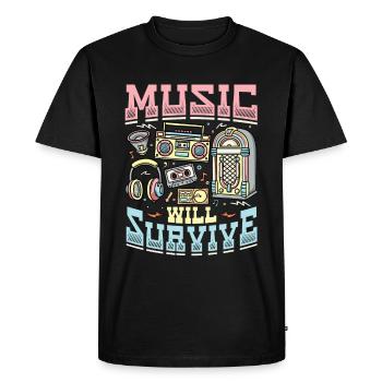 Music will survive the music of the old school - Men's Premium Organic T-Shirt - black - Front - Nico (187cm)