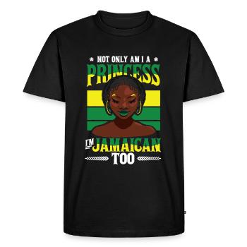 Jamaican Princess, I am Jamaican. - Men's Premium Organic T-Shirt - black - Front - Nico (187cm)