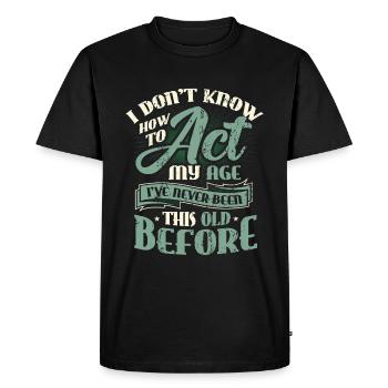 Je ne sais pas comment me comporter. - T-shirt Premium bio Homme - noir - Devant - Nico (187cm)