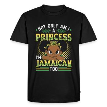 Jamaican Princess, I am Jamaican. - Men's Premium Organic T-Shirt - black - Front - Nico (187cm)