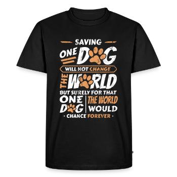 Saving One Dogs World Animal Rescue, niche pour chiens. - T-shirt Premium bio Homme - noir - Devant - Nico (187cm)