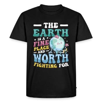 La terre qui en vaut la peine, pour le jour de la terre. - T-shirt Premium bio Homme - noir - Devant - Nico (187cm)