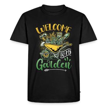 Bienvenue dans mon jardin - Jardinage - T-shirt Premium bio Homme - noir - Devant - Nico (187cm)