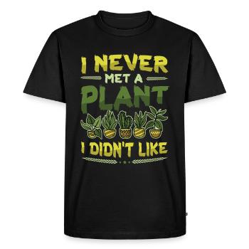 Je n’ai jamais rencontré une plante que je n’aimais pas, les amoureux des plantes - T-shirt Premium bio Homme - noir - Devant - Nico (187cm)