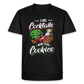 Noël en juillet, Fête, Surf, Santa Hawaiian - T-shirt Premium bio Homme - noir - Devant - Nico (187cm)