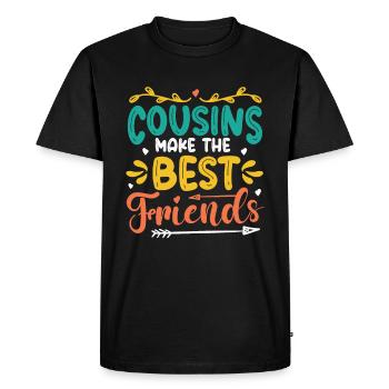 Les cousins sont les meilleurs amis, l’équipage cousin. - T-shirt Premium bio Homme - noir - Devant - Nico (187cm)