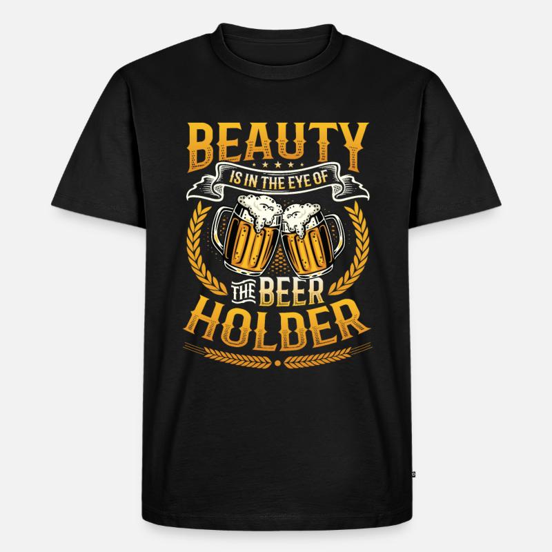 Lustiger Biertrinker - Männer Premium Bio T-Shirt - Schwarz