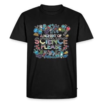 Un moment de science s’il vous plaît - T-shirt Premium bio Homme - noir - Devant - Nico (187cm)