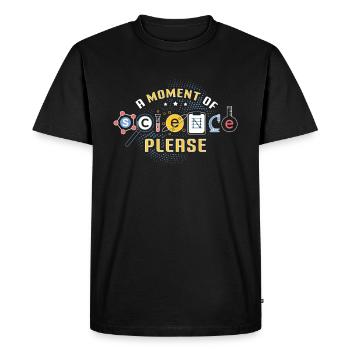 Un moment de science s’il vous plaît - T-shirt Premium bio Homme - noir - Devant - Nico (187cm)