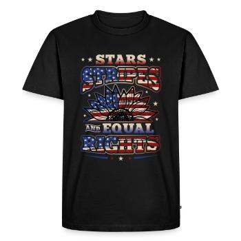 Stars Stripes and Equality - Men's Premium Organic T-Shirt - black - Front - Nico (187cm)