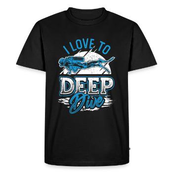 I love Deep Dive Scuba Diving - Men's Premium Organic T-Shirt - black - Front - Nico (187cm)