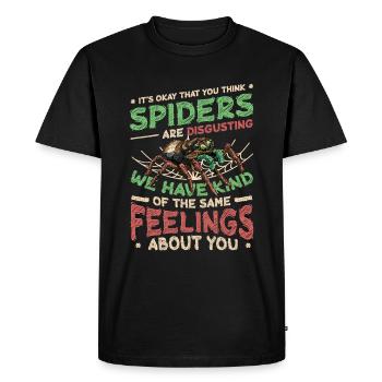 Spiders are not disgusting - Spider Lover - Men's Premium Organic T-Shirt - black - Front - Nico (187cm)