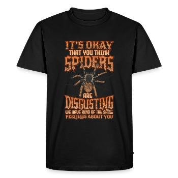 Spiders are not disgusting - Spider Lover - Men's Premium Organic T-Shirt - black - Front - Nico (187cm)