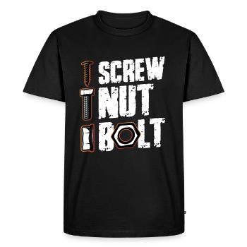 Mécanicien de boulon d’écrou à vis - T-shirt Premium bio Homme - noir - Devant - Nico (187cm)