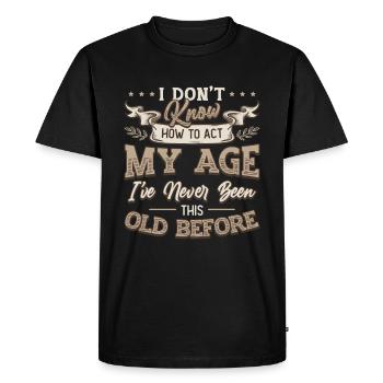 Je ne sais pas comment me comporter. - T-shirt Premium bio Homme - noir - Devant - Nico (187cm)