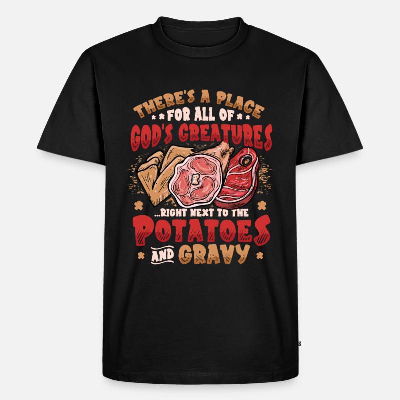 Fleischesser Grillen Fleischliebhaber - Männer Premium Bio T-Shirt - Schwarz