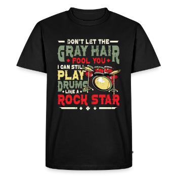 Gray Hair Deceive An Old Man - Men's Premium Organic T-Shirt - black - Front - Nico (187cm)
