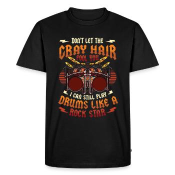 Gray hair deceives an old man. - Men's Premium Organic T-Shirt - black - Front - Nico (187cm)
