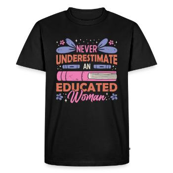 Never underestimate an educated person - Men's Premium Organic T-Shirt - black - Front - Nico (187cm)