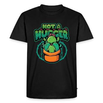 No hugging cactus - Men's Premium Organic T-Shirt - black - Front - Nico (187cm)