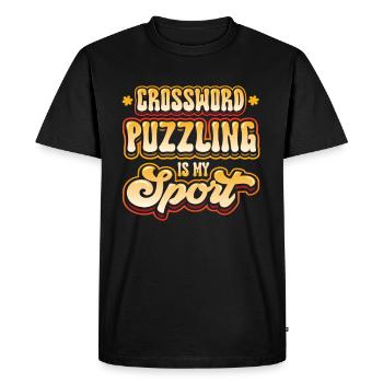 Les mots croisés sont mon sport - T-shirt Premium bio Homme - noir - Devant - Nico (187cm)