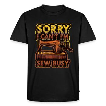 Désolé je ne peux pas je suis coudre occupé à coudre coudre - T-shirt Premium bio Homme - noir - Devant - Nico (187cm)