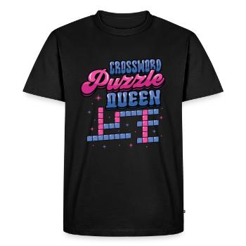 Mots croisés Reine - T-shirt Premium bio Homme - noir - Devant - Nico (187cm)