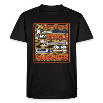 Ne touchez pas à mes outils. - T-shirt Premium bio Homme - noir - Devant - Nico (187cm)