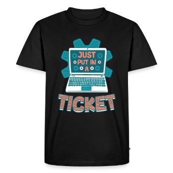 Simply open a ticket Help Desk Tech Support - Men's Premium Organic T-Shirt - black - Front - Nico (187cm)
