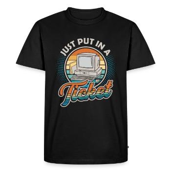 Simply open a ticket Help Desk Tech Support - Men's Premium Organic T-Shirt - black - Front - Nico (187cm)