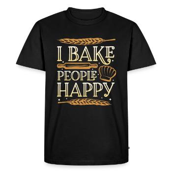 Je fais cuire des gens heureux amateurs de pâtisserie - T-shirt Premium bio Homme - noir - Devant - Nico (187cm)