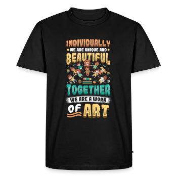 Together we are a work of art, preschool teacher - Men's Premium Organic T-Shirt - black - Front - Nico (187cm)