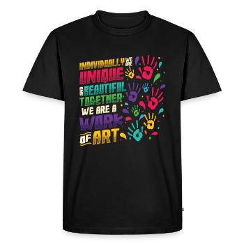 Together we are a work of art, preschool teacher - Men's Premium Organic T-Shirt - black - Front - Nico (187cm)