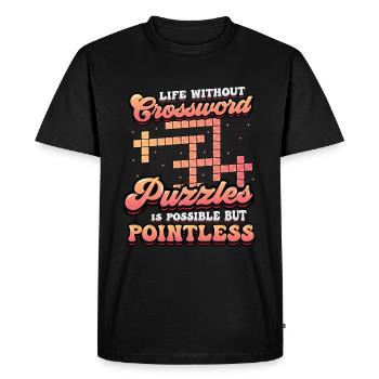Mots croisés Amateurs de mots croisés - T-shirt Premium bio Homme - noir - Devant - Nico (187cm)