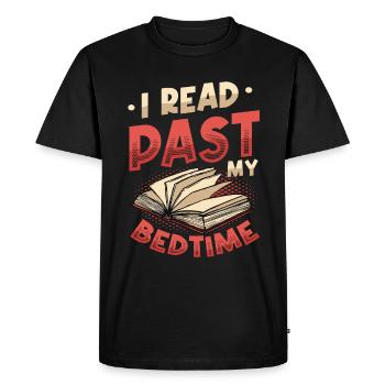 Je lis après l’heure du coucher, je lis des livres. - T-shirt Premium bio Homme - noir - Devant - Nico (187cm)