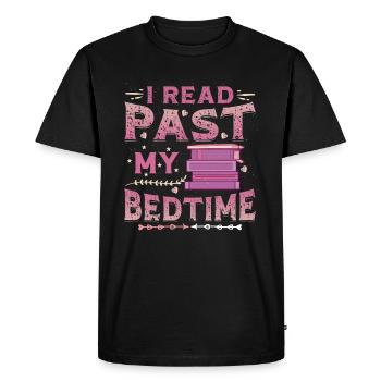 Je lis après l’heure du coucher, je lis des livres. - T-shirt Premium bio Homme - noir - Devant - Nico (187cm)