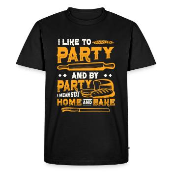 Stay at home and bake, hobby baker - Men's Premium Organic T-Shirt - black - Front - Nico (187cm)