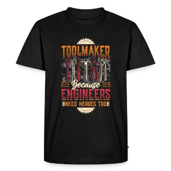 Toolmakers, Because engineers are also heroes. - Men's Premium Organic T-Shirt - black - Front - Nico (187cm)
