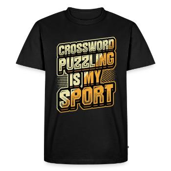 Les mots croisés sont mon sport. - T-shirt Premium bio Homme - noir - Devant - Nico (187cm)