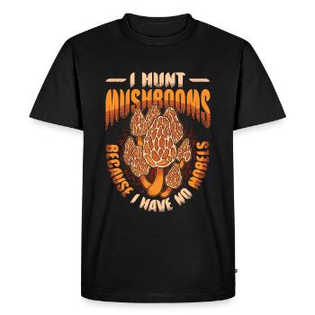 Je chasse les champignons parce que je n’ai pas de morilles - - T-shirt Premium bio Homme - noir - Devant - Nico (187cm)