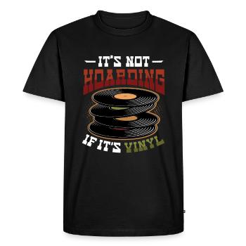 No hoarding when it comes to vinyl - Men's Premium Organic T-Shirt - black - Front - Nico (187cm)