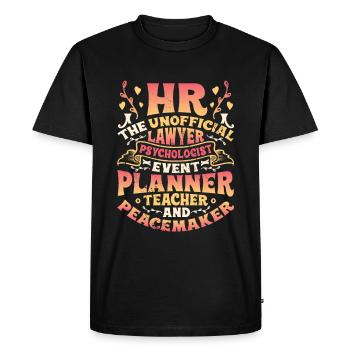 Rh Ressources Humaines - T-shirt Premium bio Homme - noir - Devant - Nico (187cm)