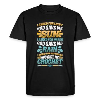 Crocheter des fils chanceux - T-shirt Premium bio Homme - noir - Devant - Nico (187cm)