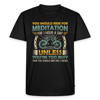 Le cyclisme est ma méditation. - T-shirt Premium bio Homme - noir - Devant - Nico (187cm)