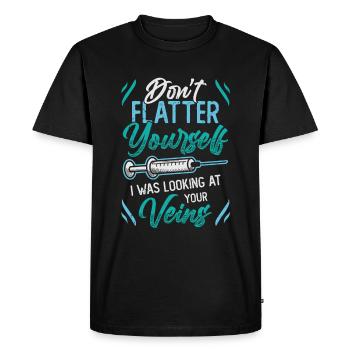 Ne vous flattez pas. - T-shirt Premium bio Homme - noir - Devant - Nico (187cm)
