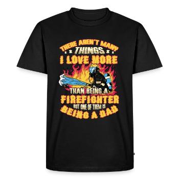 Fireman, pride, dad. - Men's Premium Organic T-Shirt - black - Front - Nico (187cm)