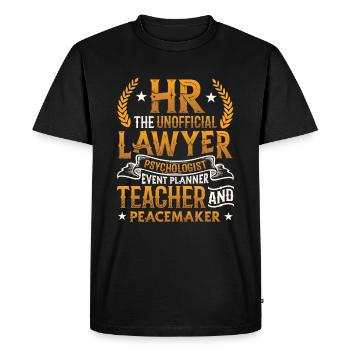 HR Human Resources - Men's Premium Organic T-Shirt - black - Front - Nico (187cm)
